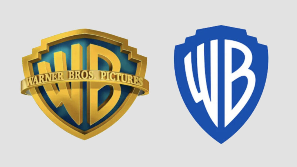 Two Warner Bros logos side by side, the left is an older model while the right is a newer one.
